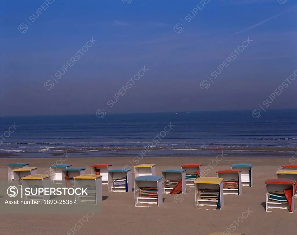 Colourful beach huts, Noordwijk, Katwijk, Holland, Europe