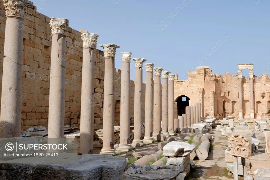 Severan Basilica, Leptis Magna, UNESCO World Heritage Site, Libya, North Africa, Africa