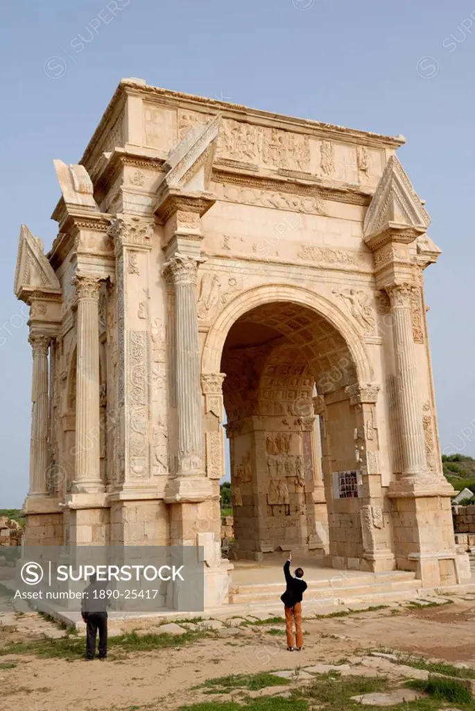 Arch of Septimus Severus, Leptis Magna, UNESCO World Heritage Site, Libya, North Africa, Africa