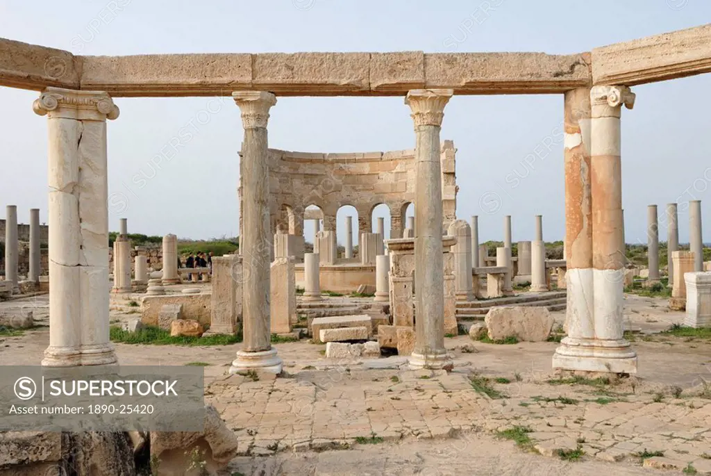 Market, Leptis Magna, UNESCO World Heritage Site, Libya, North Africa, Africa