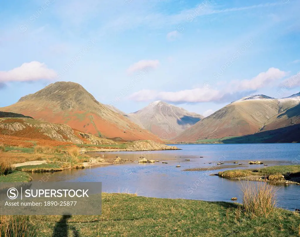 Wastwater with Wasdale Head and Great Gable, Lake District National Park, Cumbria, England, United Kingdom, Europe