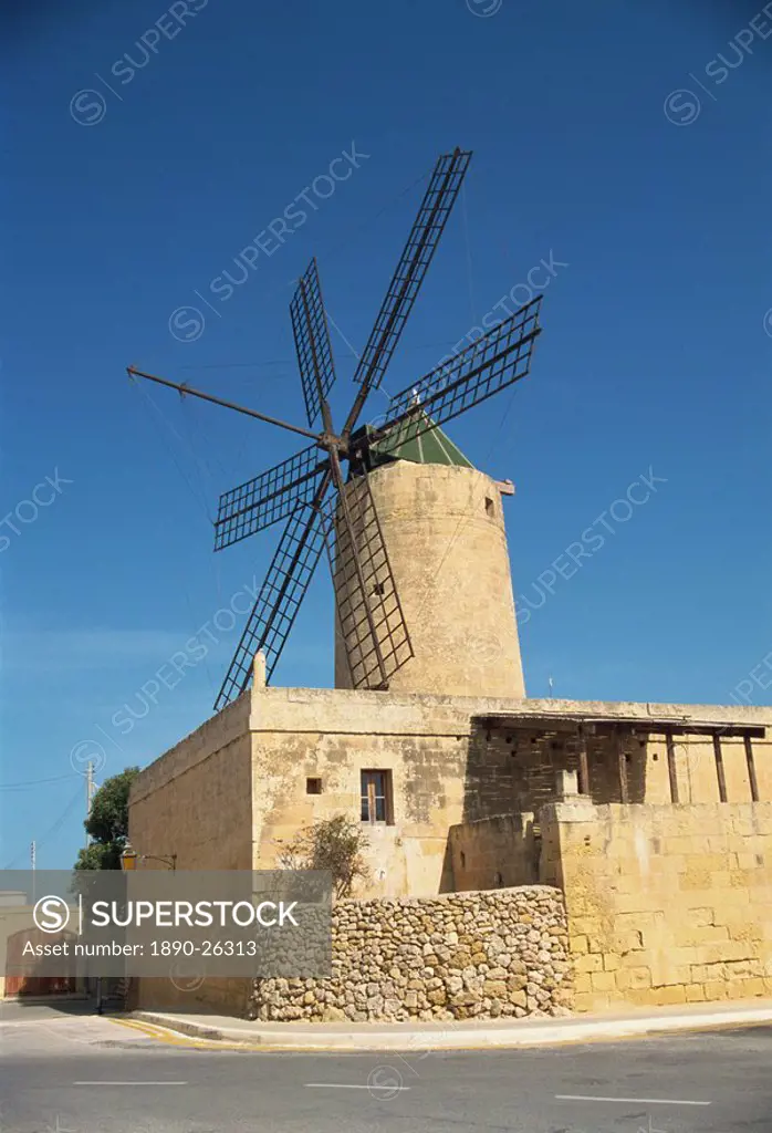 Ta_Kola windmill, Gozo, Malta, Europe
