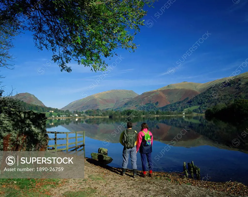 Walkers at Grasmere, Lake District National Park, Cumbria, England, United Kingdom, Europe