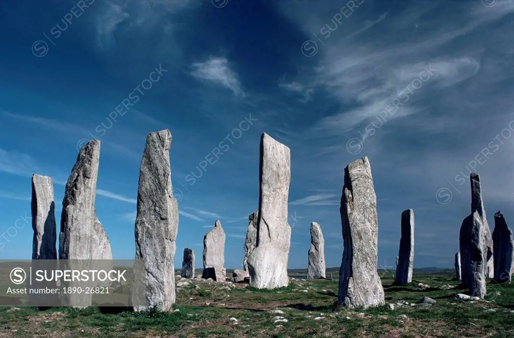 Standing stones, Callanish, Isle of Lewis, Outer Hebrides, Scotland, United Kingdom, Europe