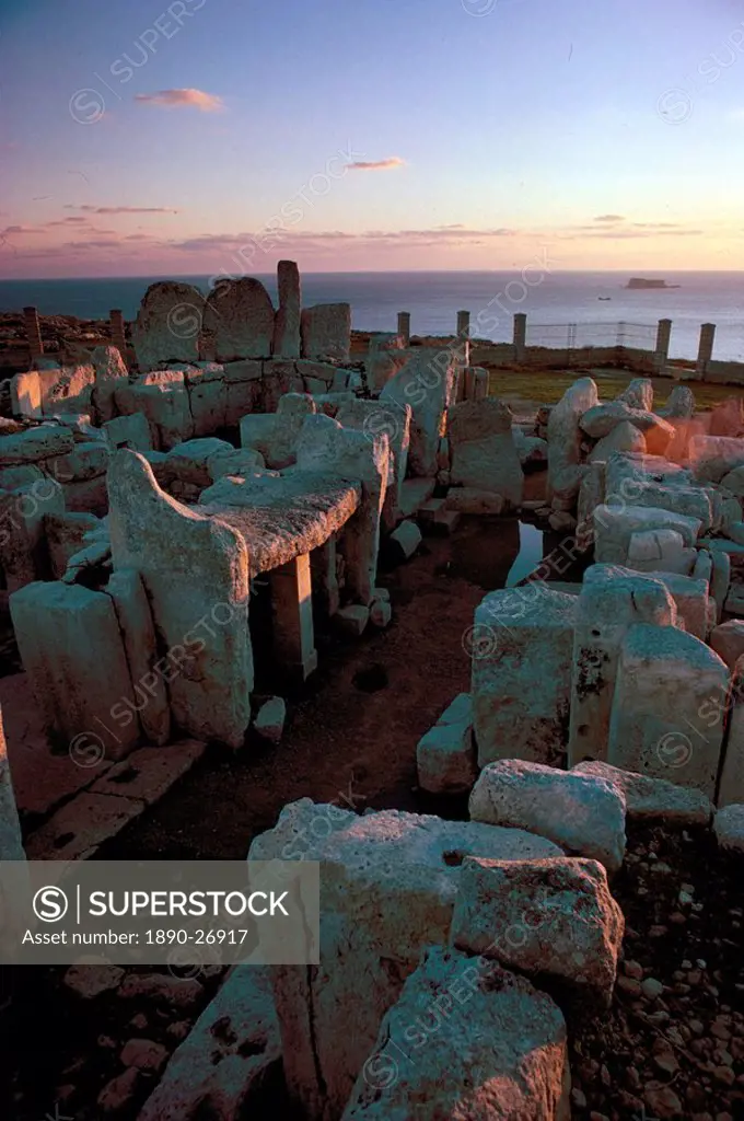 Hagar Qim temple, UNESCO World Heritage Site, island of Malta, Mediterranean, Europe