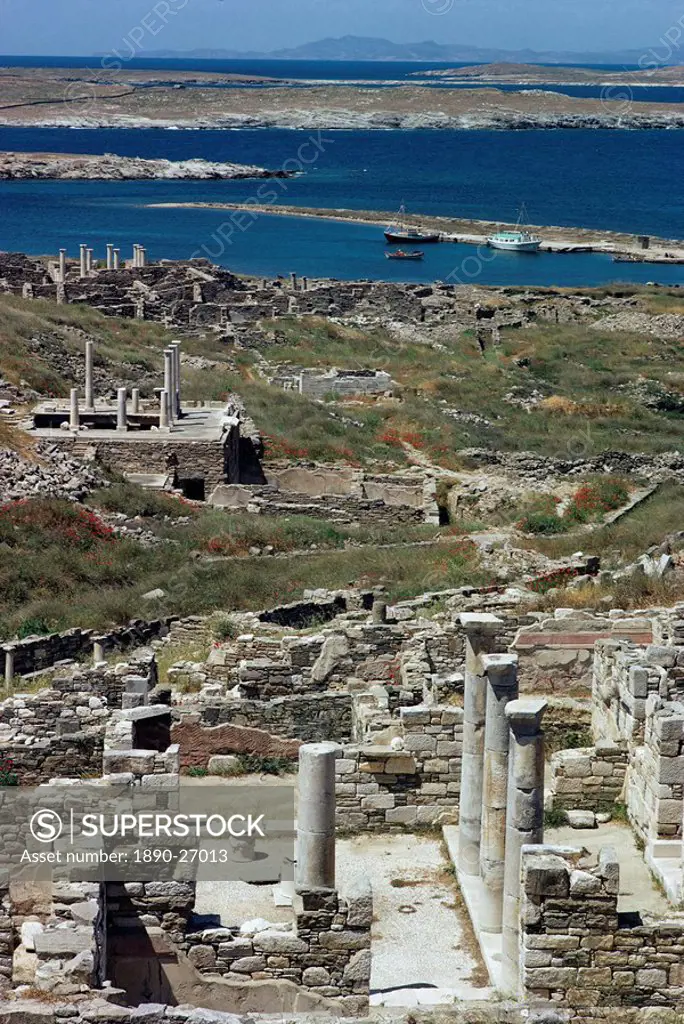 Archaeological site, Delos, UNESCO World Heritage Site, Greece, Europe