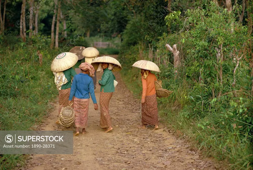 Women returning from the diamond mines near Martapura, Borneo, Indonesia, Asia