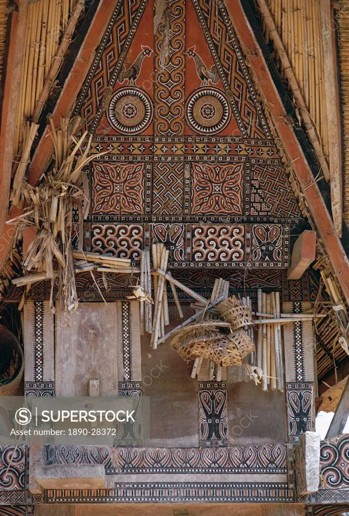 Traditional, decorated Toraja house, Rantepao, island of Sulawesi, Indonesia, Southeast Asia, Asia