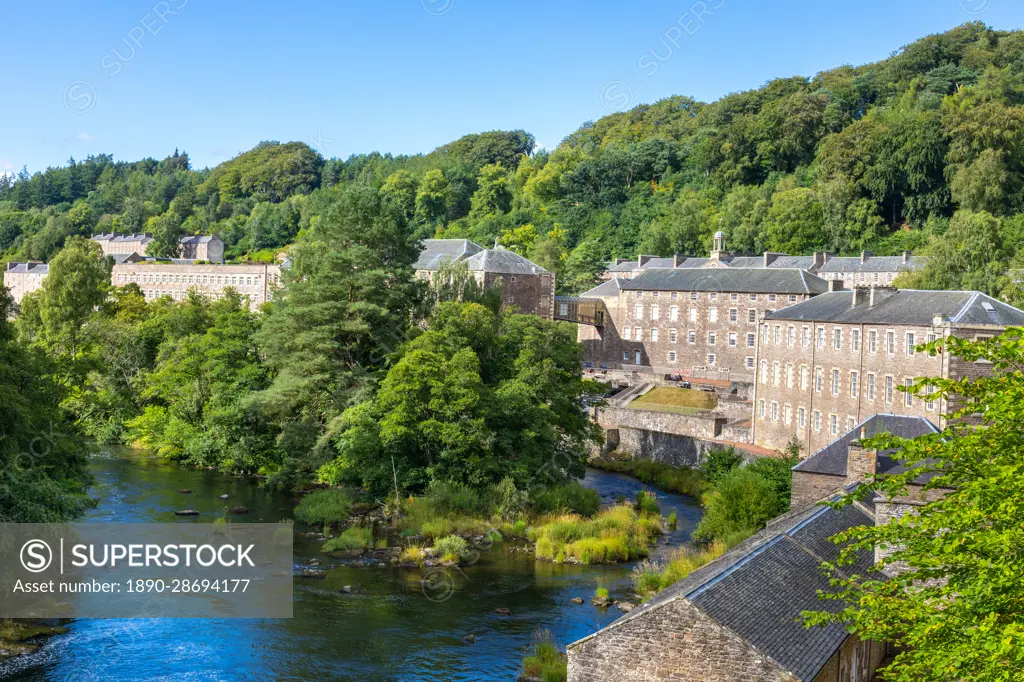 River Clyde, New Lanark, UNESCO World Heritage Site, Lanarkshire, Scotland, United Kingdom, Europe