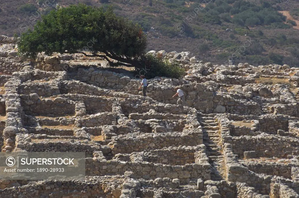 Archaeological site, Gournia, north coast, Crete, Greek Islands, Greece, Europe