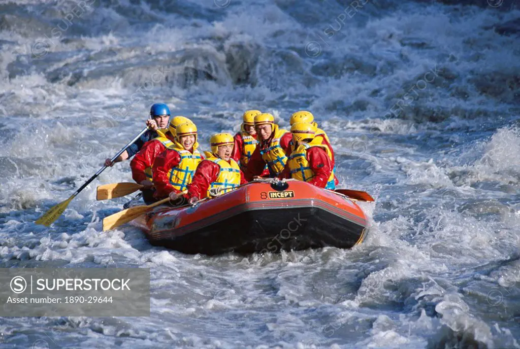 White water rafting, Queenstown, South Island, New Zealand, Pacific