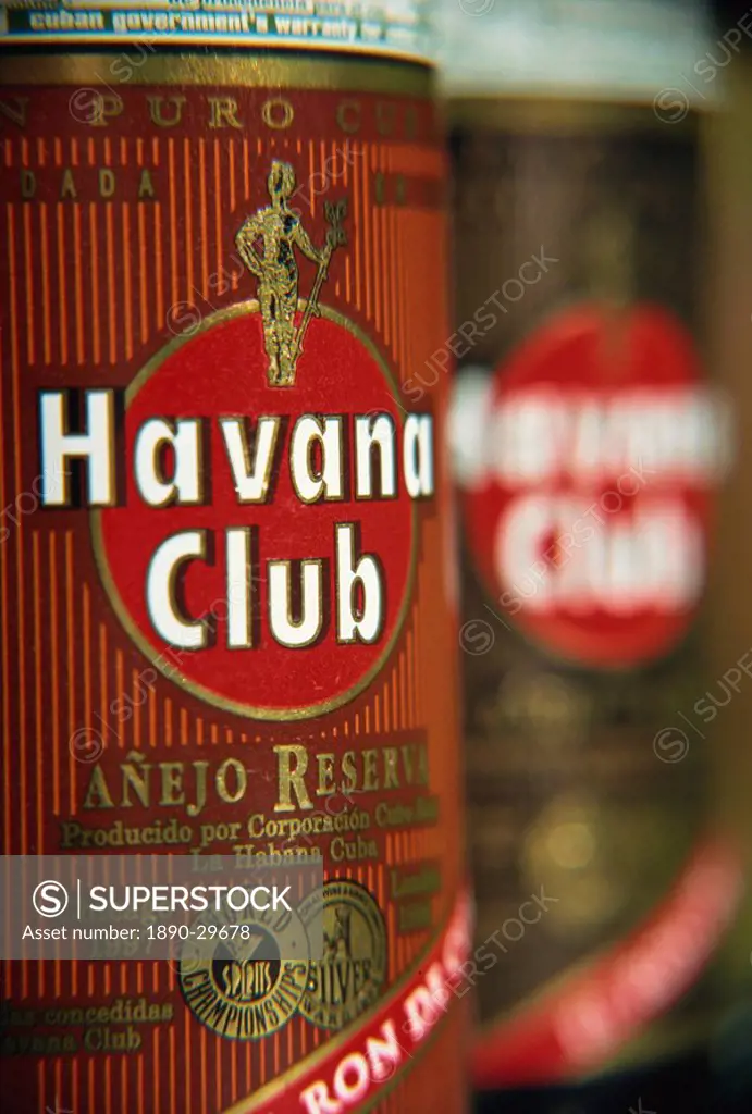 Bottles of Havana Club Rum, Cuba, West Indies, Central America