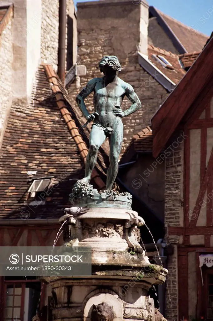 Statue in Place Francois Rude, Dijon, Burgundy, France, Europe