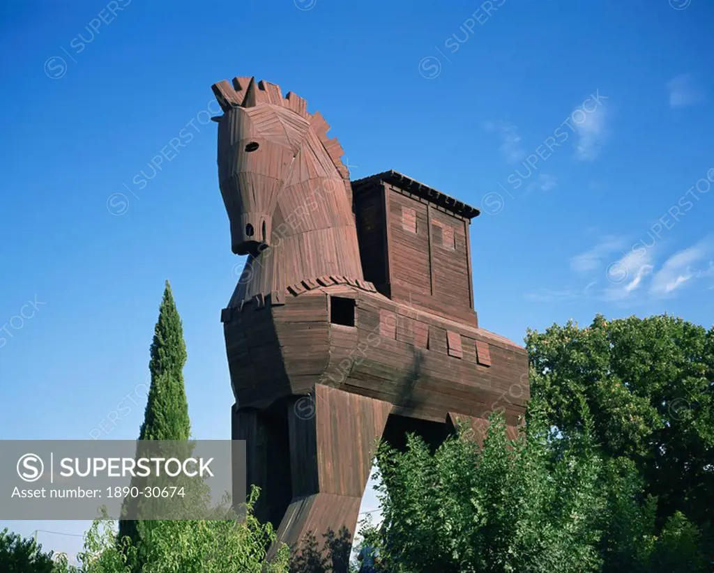 Exterior of the replica Trojan Horse, Troy, Anatolia, Turkey, Asia Minor, Asia