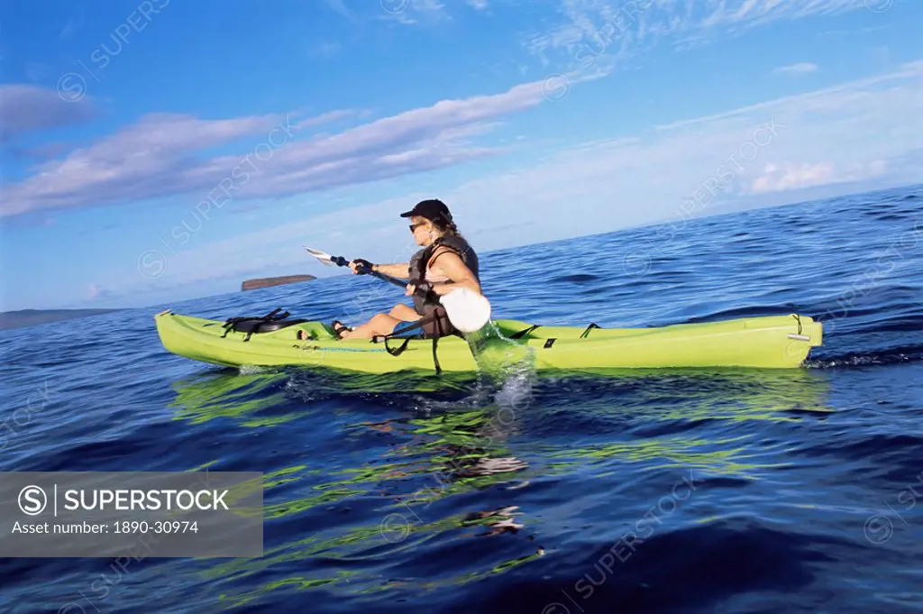 Kayaking off Wailea Beach, Maui, Hawaii, Hawaiian Islands, United States of America, Pacific, North America