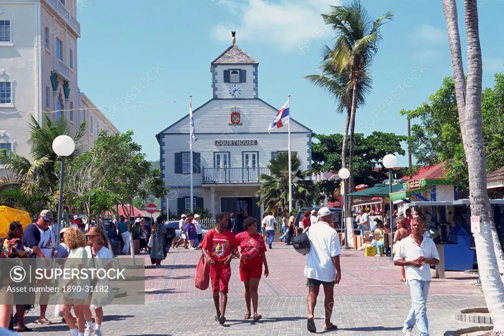 Street scene, Phillipsburg, St. Maarten St. Martin, Leeward Islands, West Indies, Caribbean, Central America