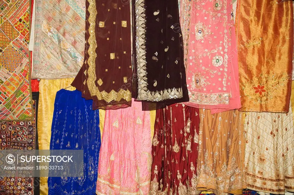 Wonderful Rajasthani fabric shops, Udaipur, Rajasthan state, India, Asia