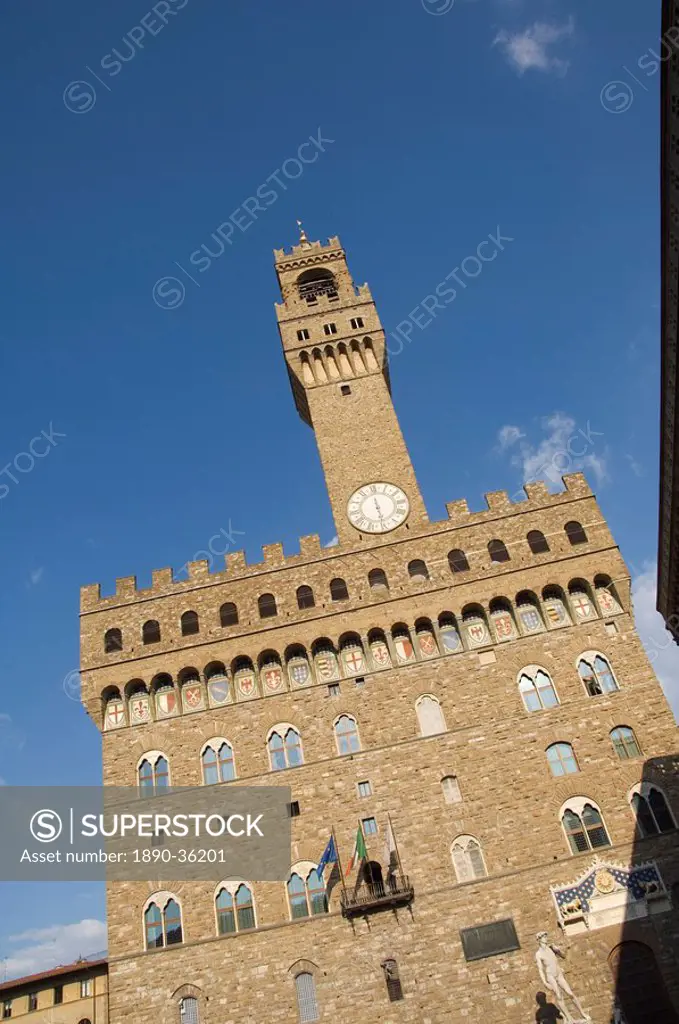 Palazzo Vecchio on the Piazza della Signoria, UNESCO World Heritage Site, Florence Firenze, Tuscany, Italy, Europe