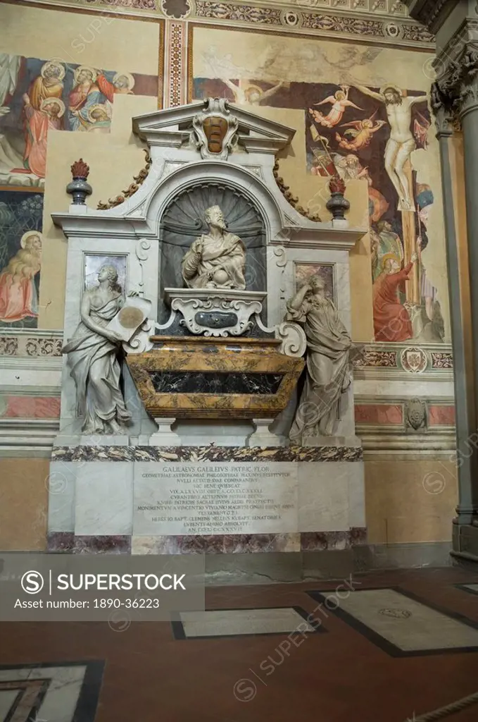 Tomb of Galileo, Santa Croce church, Florence Firenze, UNESCO World Heritage Site, Tuscany, Italy, Europe