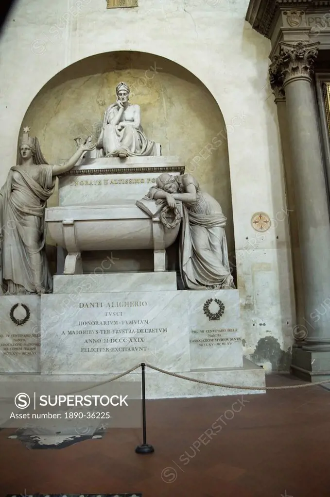 Tomb of Dante, Santa Croce church, Florence Firenze, UNESCO World Heritage Site, Tuscany, Italy, Europe