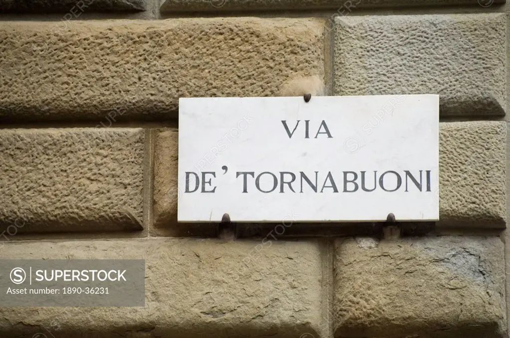 Via de Tornabuoni, upmarket shopping street, Florence Firenze, Tuscany, Italy, Europe