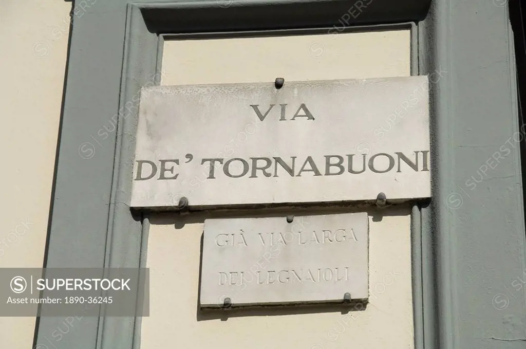 Via de Tornabuoni, upmarket shopping street, Florence Firenze, Tuscany, Italy, Europe
