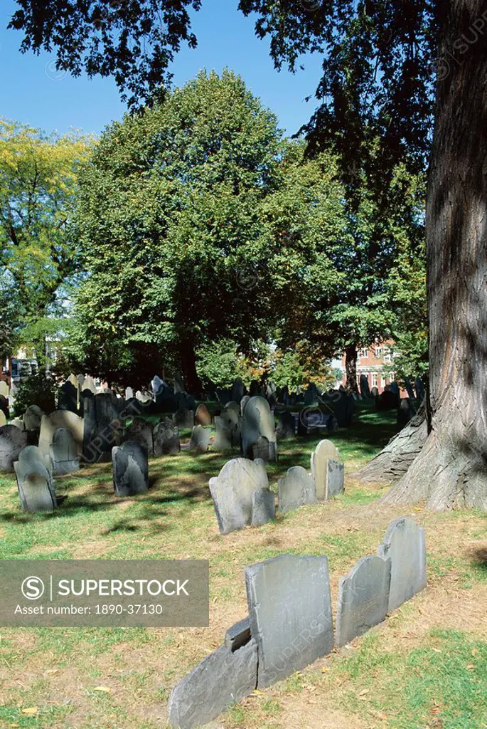 Copps Hill Burial Ground dating from 1660, Boston, Massachusetts, New England, United States of America U.S.A., North America