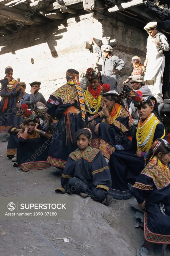 Kalash women, Bumburet village, Chitral Valley, Pakistan, Asia