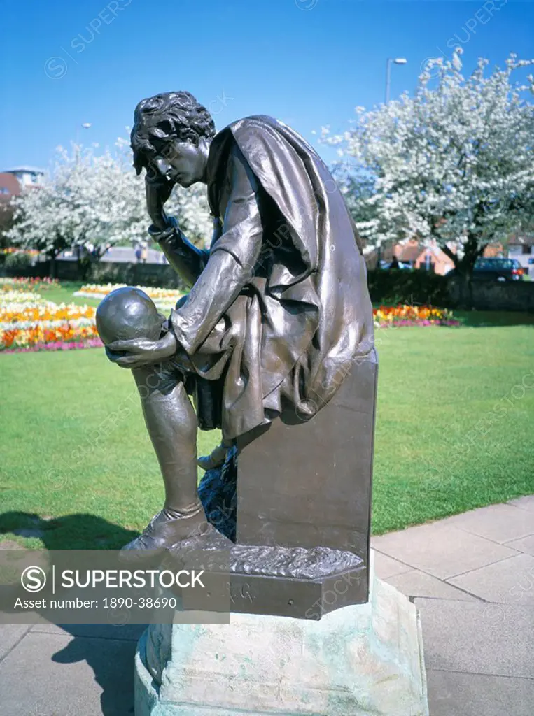Statue of Hamlet, Shakespeare Memorial, Stratford upon Avon, Warwickshire, England, United Kingdom, Europe