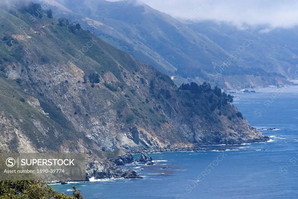 Coastline and Highway 1, Big Sur, California, United States of America, North America