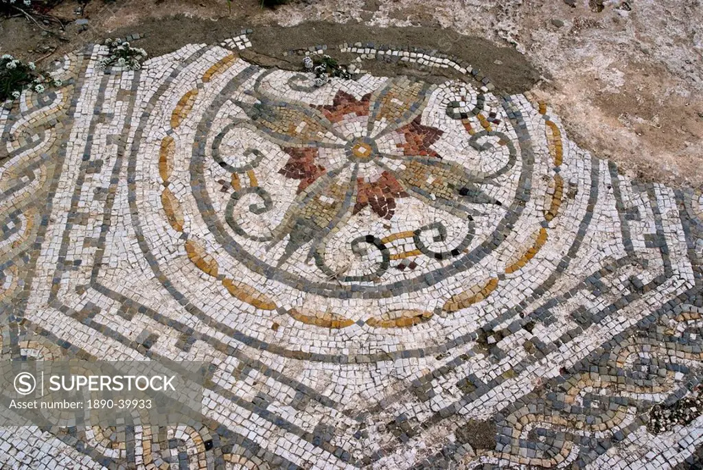 Mosaic from Roman site of Cherchell, buried under the new city, Cherchell, Algeria, North Africa, Africa