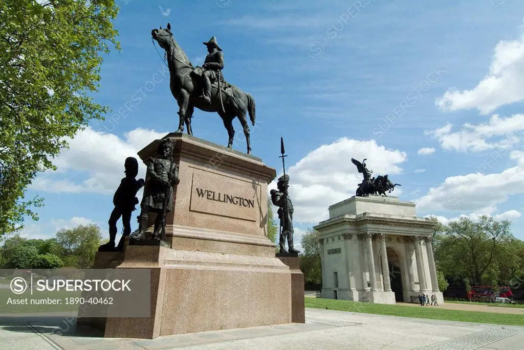 Statue of the Duke of Wellington, Hyde Park Corner, London, England, United Kingdom, Europe