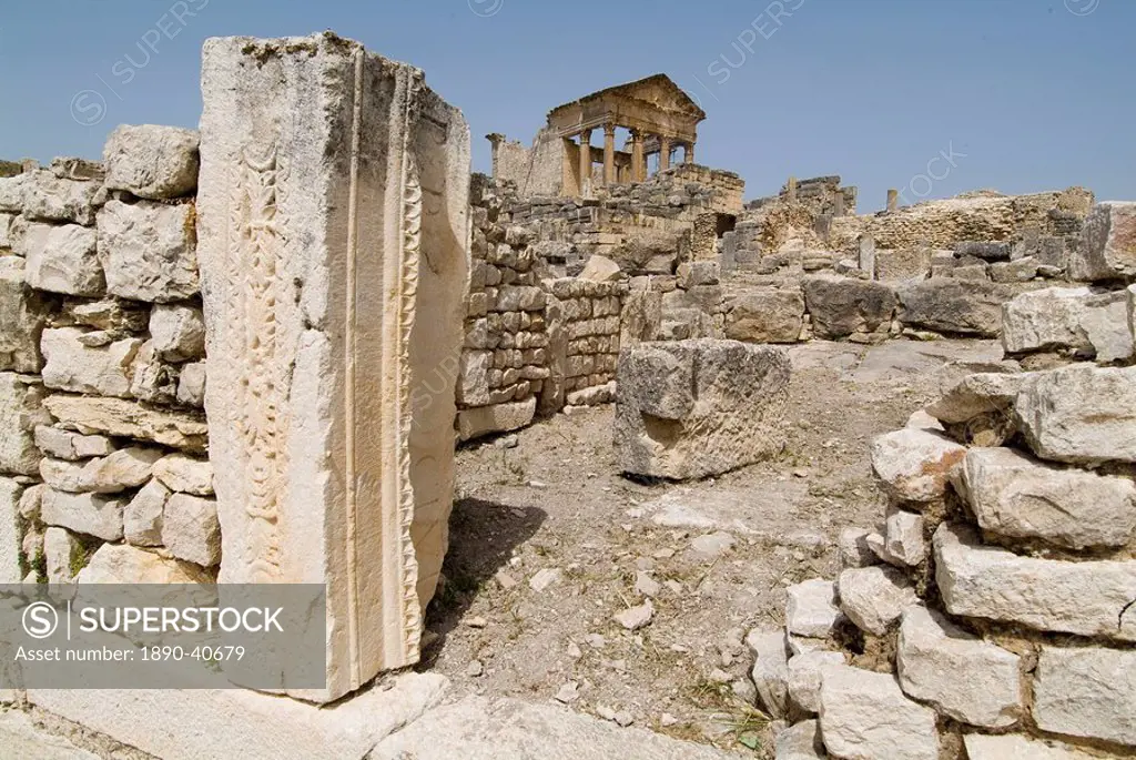 Ancient Roman city of Thugga Dougga, UNESCO World Heritage Site, Tunisia, North Africa, Africa