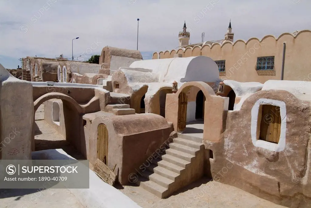 Old Berber grain storage units, site of Star Wars film, now a hotel, Ksar Hedada, Tunisia, North Africa, Africa