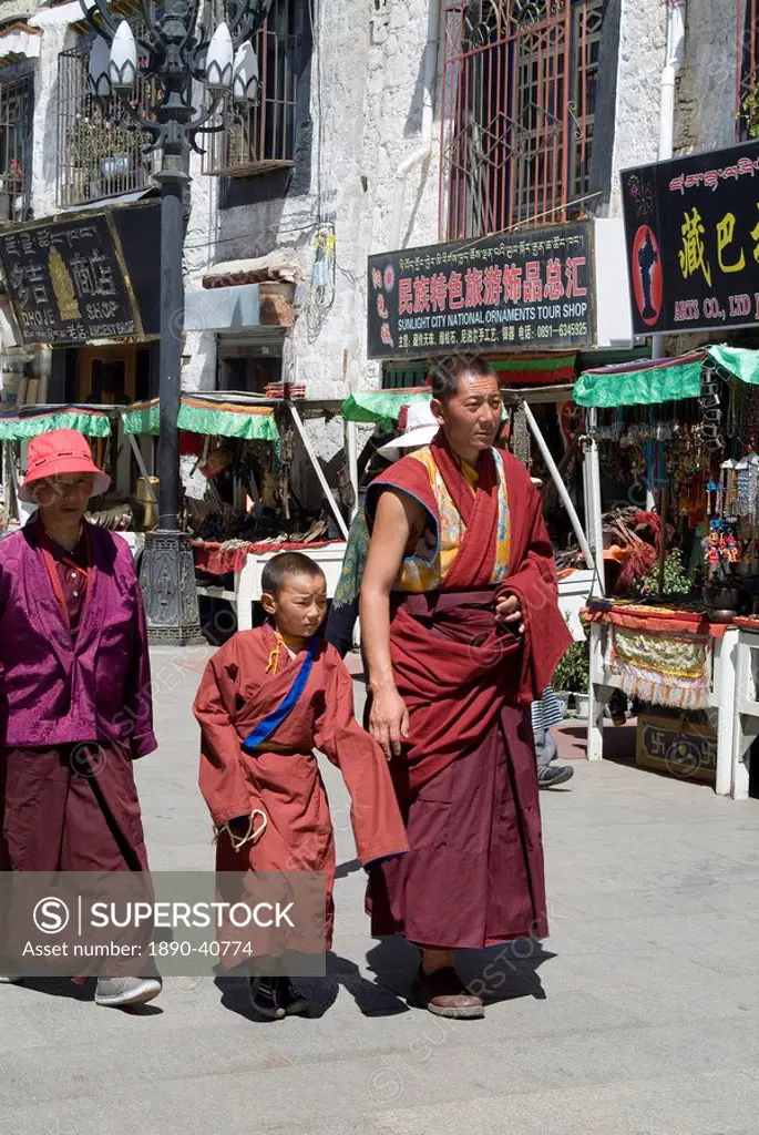 Pedestrians, Barkhor, Lhasa, Tibet, China, Asia