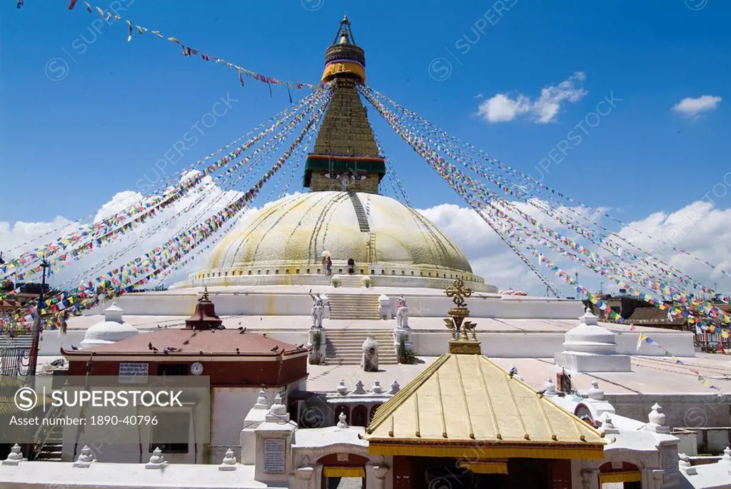 Boudhanath Bodhnath Stupa, UNESCO World Heritage Site, Kathmandu, Nepal, Asia
