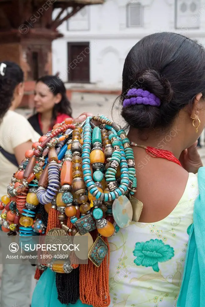 Jewelry vendor, Durbar Square, Kathmandu, Nepal, Asia