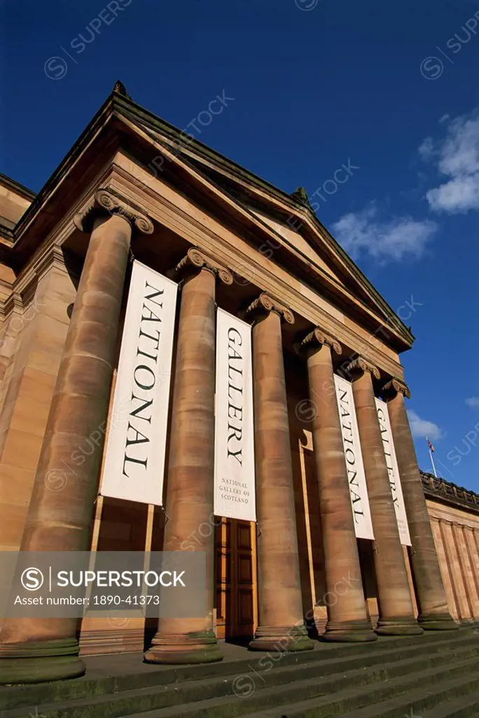 Exterior of the National Gallery, Edinburgh, Lothian, Scotland, United Kingdom, Europe
