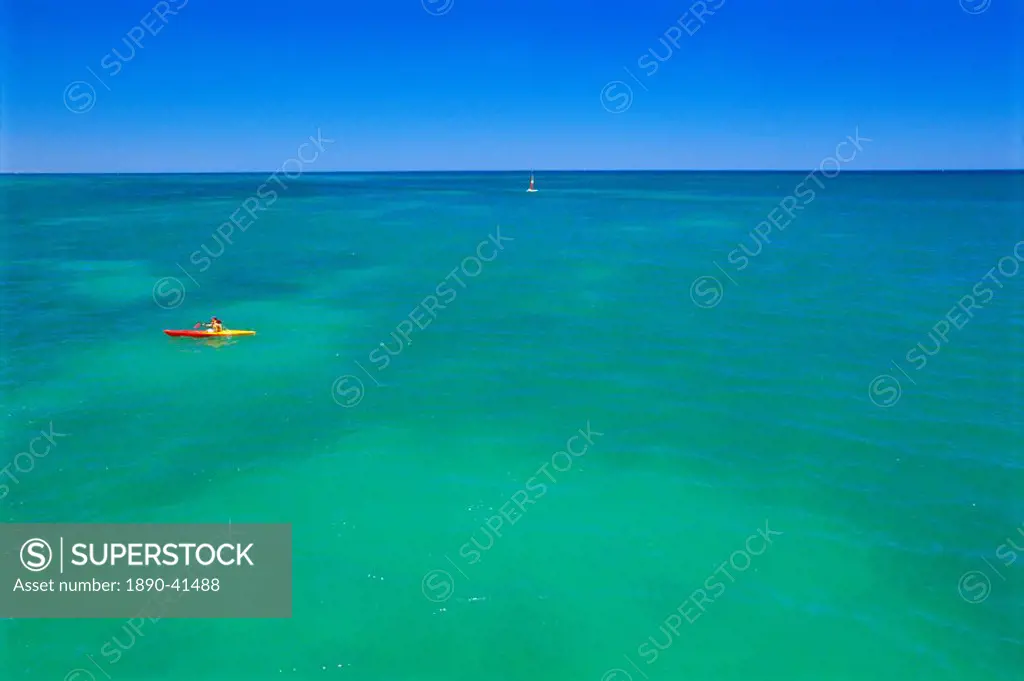 Canoeist, Glenelg, Adelaide, South Australia, Australia, Pacific