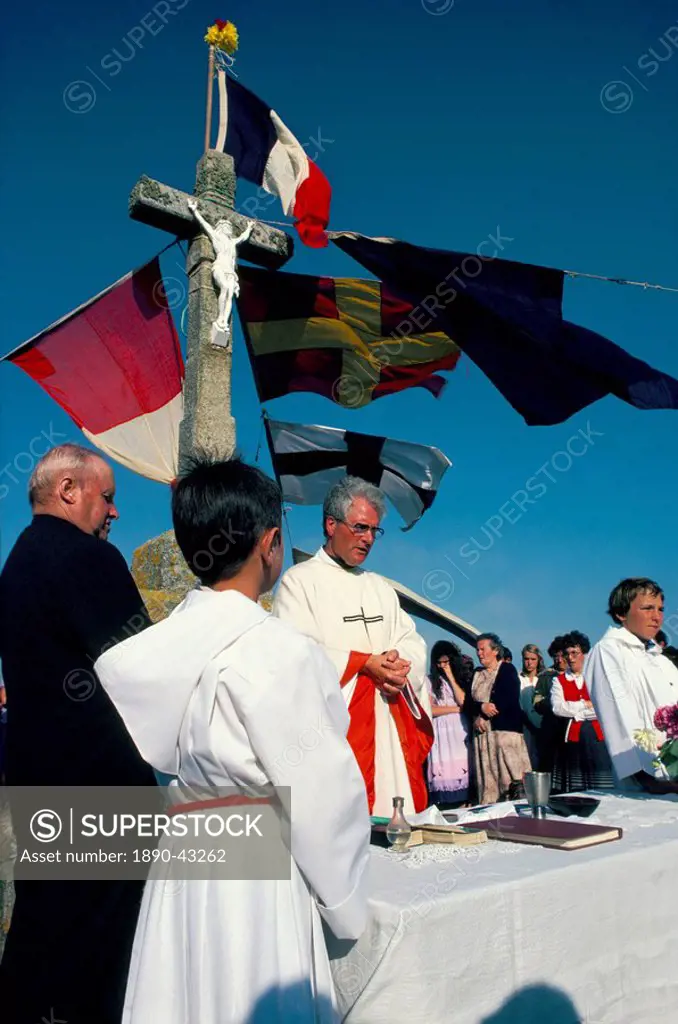 Benediction of the sea, which takes place on 15th August, Ile d´Ouessant, Breton Islands, Finistere, Brittany, France, Europe