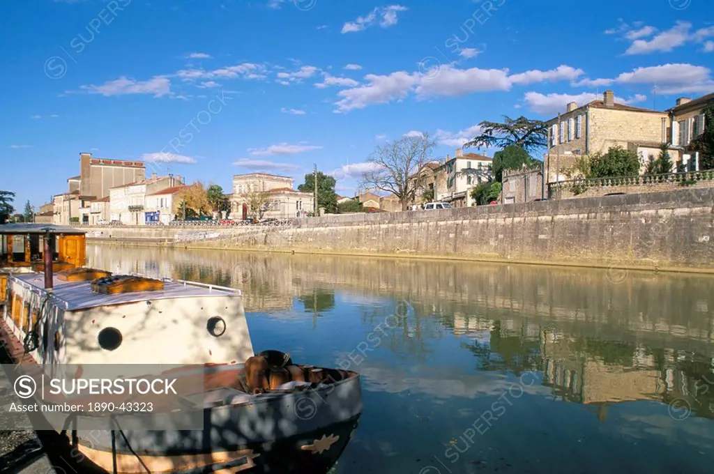 On the banks of the Baize River, village of Condom, Gers, Gascoigne Gascony, Midi_Pyrenees, France, Europe