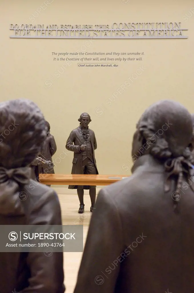 Lifesize bronze statues of the 42 delegates to the Constitutional Convention, Signers´ Hall, National Constitution Center, Independence Mall, Philadel...