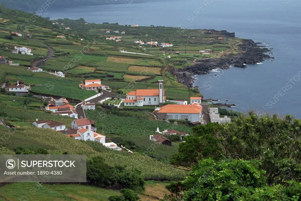 Arrife Miradouro, view to Santa Barbara, Pico, Azores, Portugal, Atlantic, Europe