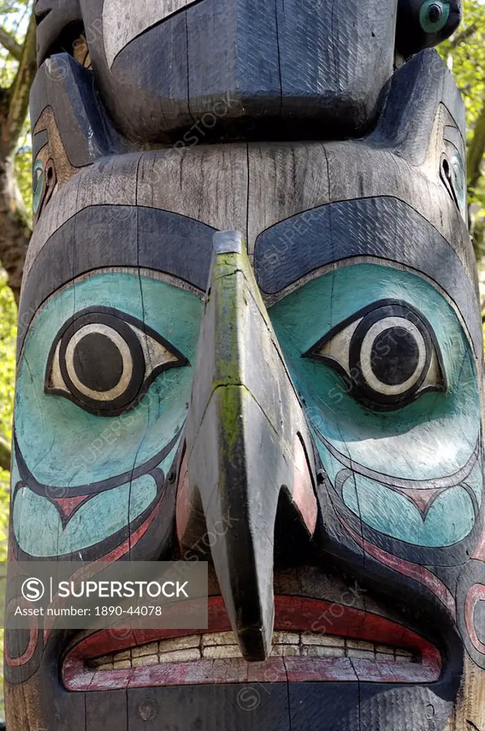 Tlingit Totem, Pioneer Square, Seattle, Washington State, United States of America, North America