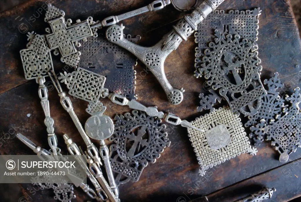 Metal objects in the blacksmith´s workshop, Axoum Axum, Tigre region, Ethiopia, Africa