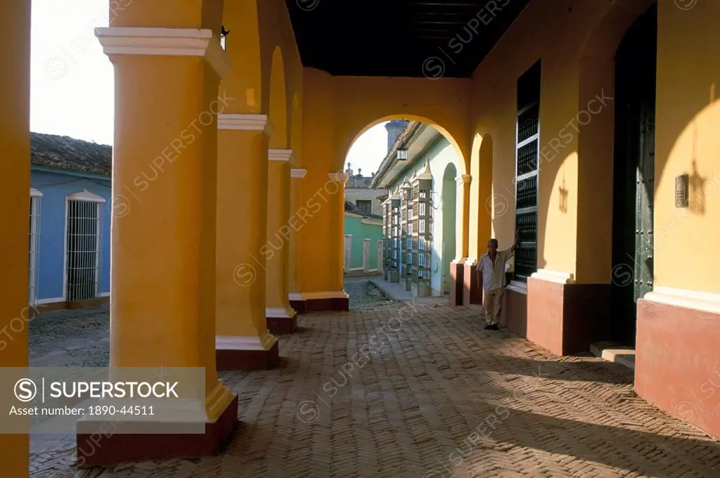 Arcades of the Maison Romantique, town of Trinidad, UNESCO World Heritage Site, Sancti Spiritus region, Cuba, West Indies, Central America