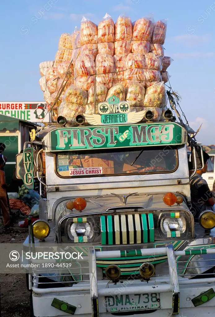Jeepney, port of Lucena, southern area, island of Luzon, Philippines, Southeast Asia, Asia