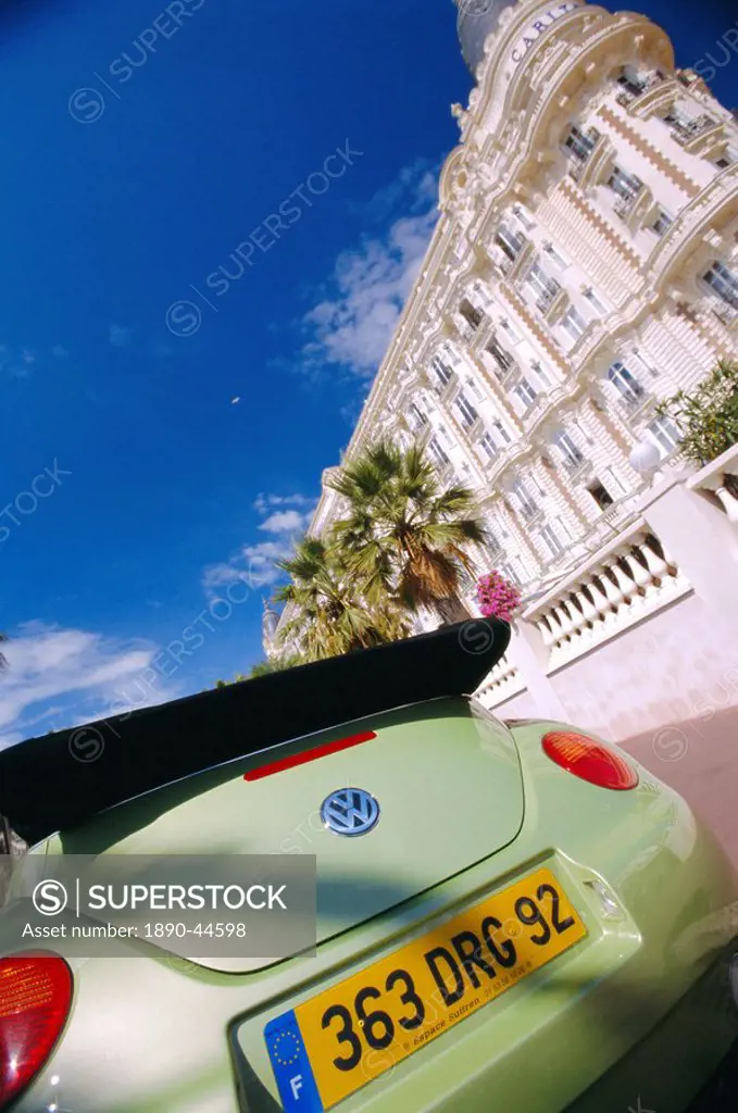 Green beetle car, Cannes, Cote d´Azur, France