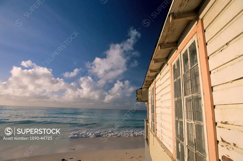 Derelict house by the sea, Barbados, West Indies, Caribbean, Central America