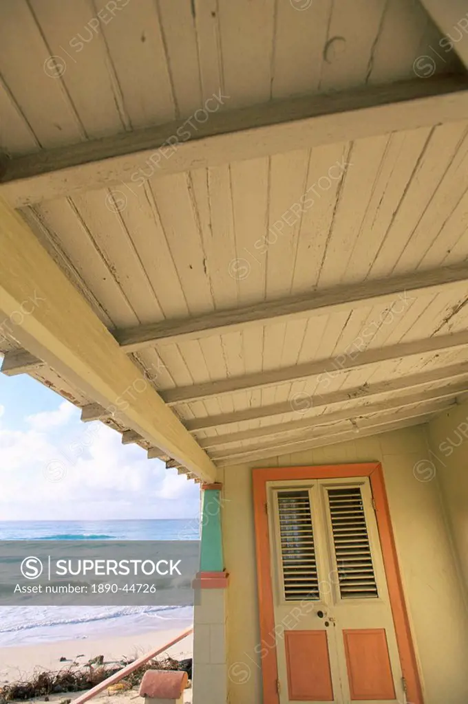 Derelict house by the sea, Barbados, West Indies, Caribbean, Central America